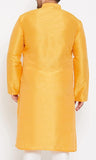 Men's Silk Blend Yellow Kurta