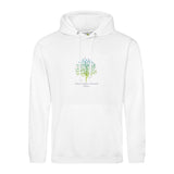 Unisex Yoga Hoodie Sweatshirt with Ashram Tree - White
