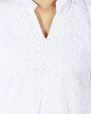 Women's White Chikankari Embroidered Kurta (EK62)