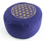 "Flower of Life" Round Meditation cushion with handle loop 15 cm round *3 colours*