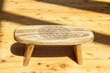 Flower of Life Mango Wood Meditation Bench