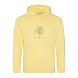Unisex Yoga Hoodie Sweatshirt with Ashram Tree - Yellow