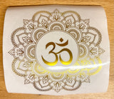 Gold Foil Waterproof Stickers 3 styles - Om Mandala, Flower of life or Ganesha