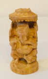 Ganesha hand carved wooden statue - 8 cm
