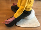 100% Pure merino wool cover round meditation cushion - 15 cm height