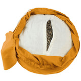 Meditation cushion round with decorated handle loop 10 cm height *5 colours*