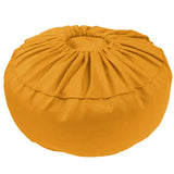 Meditation cushion round with decorated handle loop 10 cm height *5 colours*
