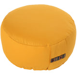 Meditation cushion round with decorated handle loop 10 cm height *5 colours*