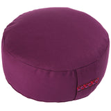 Meditation cushion round with decorated handle loop 10 cm height *5 colours*
