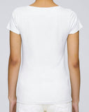 100% Organic Cotton White Women's Yoga T-shirt (Adapt Adjust Accommodate)
