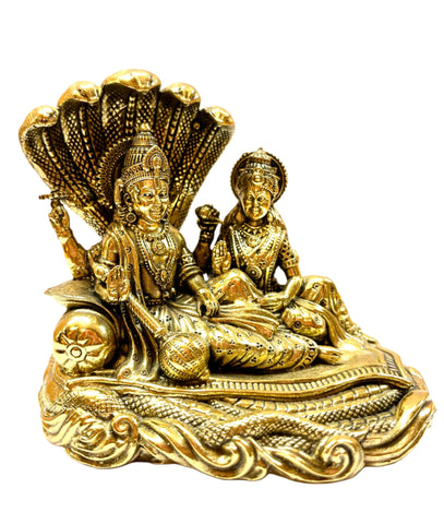 Vishnu seated with Lakshmi statue high quality 11 x 11 x 7 cm