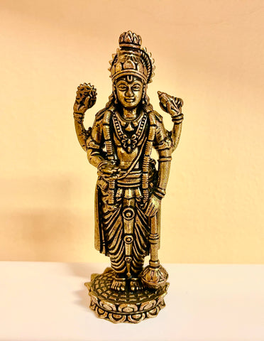 Vishnu small brass statue 11cm