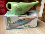 Mandala Neti pot / Lota glazed ceramic 250ml - 2 colours, green and yellow