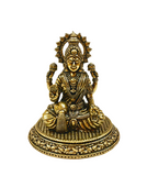 Statue de Lakshmi en laiton pur de taille moyenne, haute qualité, 7.5 cm