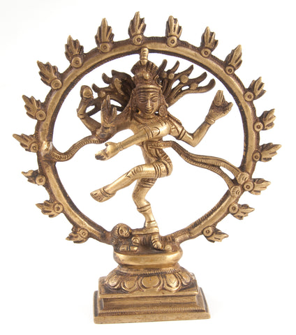 Siva Nataraj dancing brass statue LARGE (FI-036) - 16.5cm