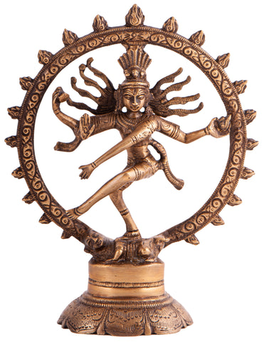 Siva Nataraj dancing brass statue LARGE (FI-149) - 20cm
