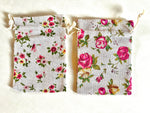Pochette sac cadeau floral petite fleur rose / petits sacs mala