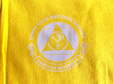 Unisex Men's Yoga Zip Hoodie Jacket - Yellow with "True world order TWO" logo