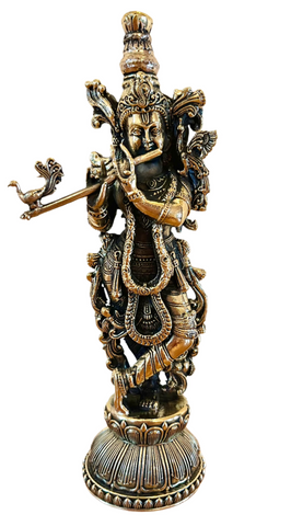 Krishna pure brass statue high quality 17.5cm