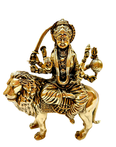 Durga  pure brass statue, high quality 10cm