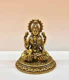 Statue de Lakshmi en laiton pur de taille moyenne, haute qualité, 7.5 cm