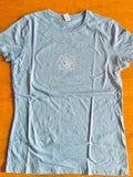 Women's Blue Om lotus flower Standard Cotton Slim Fit Yoga T-shirt
