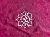 Women's Maroon Dark Red Om lotus flower Standard Cotton Slim Fit Yoga T-shirt