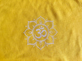 Women's Yellow Om lotus flower Standard Cotton Slim Fit Yoga T-shirt
