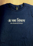 Men's Unisex Standard Cotton Navy Blue Yoga T-shirt - Om Namah Sivaya