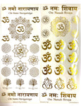 Autocollants Mandala Om Mantra imperméables en feuille d'or, 2 styles