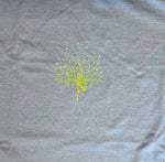 Women's Standard Cotton Slim Fit Yoga T-shirt with Ashram Tree - BLUE