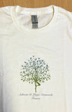 100% Standard Cotton Men's Unisex Yoga T-shirt White (Ashram Tree)