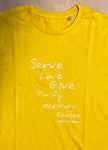 100% Standard Cotton Men's Unisex Yoga T-shirt Yellow (Serve Love Give)