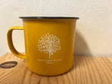 Ashram tree Mug Steel Metal Water camping cup (yellow)