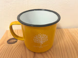 Ashram tree Mug Steel Metal Water camping cup (yellow)