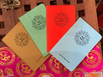 Carnet A6 de petite poche Om Chakra Mandala avec pages blanches - 4 couleurs