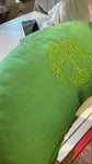 Large Meditation cushion half moon shape 12cm Green - tree of life