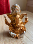 Ganesha Deity Gold colour clay Statue 8.5cm