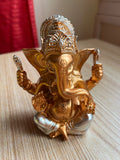 Ganesha Deity Gold colour clay Statue 8.5cm