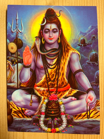 Siva in Night time Extra Thick Postcard
