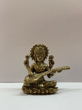 Mini Saraswati #2 small brass statue 3 cm