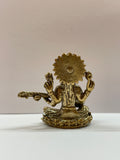 Mini Saraswati #2 small brass statue 3 cm