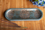 Mandala Incense Holder Turquoise and Gold embellishment
