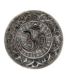 Incense holder OM with Mantra White metal