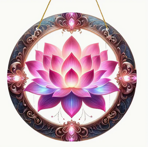 Lotus Hanging Sun Catcher Window Decor