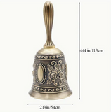 Metal Brass Arati Puja Bell with rose decoration 11cm