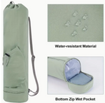 Green Yoga mat bag water resistant