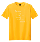 100% Standard Cotton Men's Unisex Yoga T-shirt Yellow (Serve Love Give)