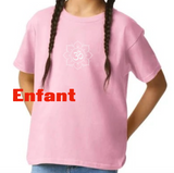Children's Pink Om lotus flower Standard Cotton Yoga T-shirt