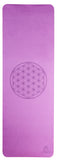 6 mm Non-Toxic Yoga Mat with two layers - flower of life (purple / pink)